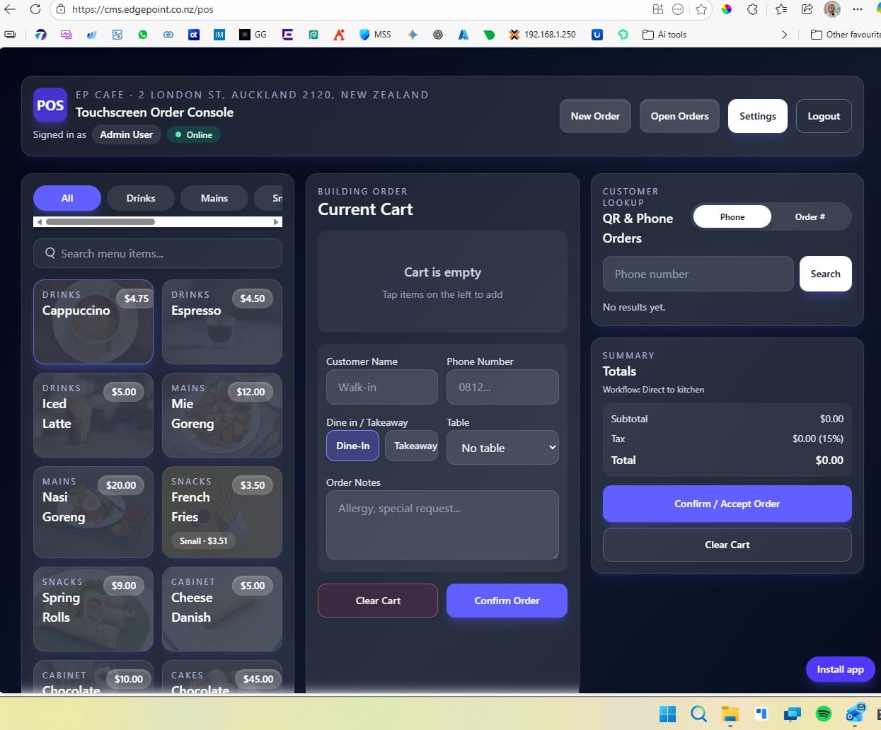 BrewPoint POS console